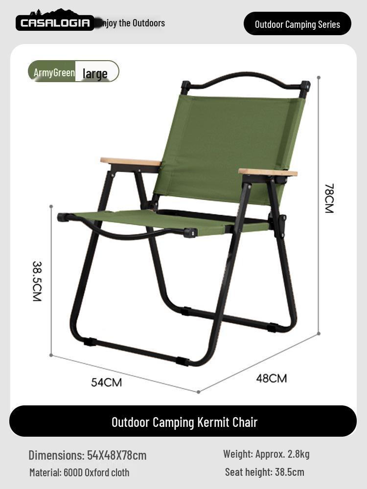 Boguwen Tianji Tragbarer Klapp-Outdoor-Stuhl für Camping, Picknicks, Strand und Imbissstände - Kermit-Stil