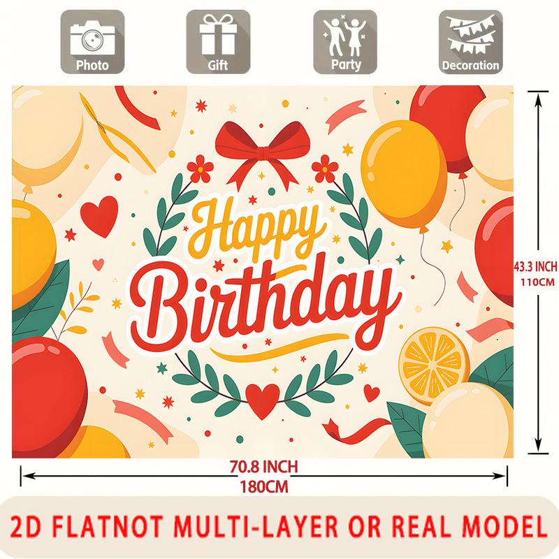 Party Backdrop Flat Balloons Flowers Multi Layered Celebrations Photo Booth Background Front Door Decor
