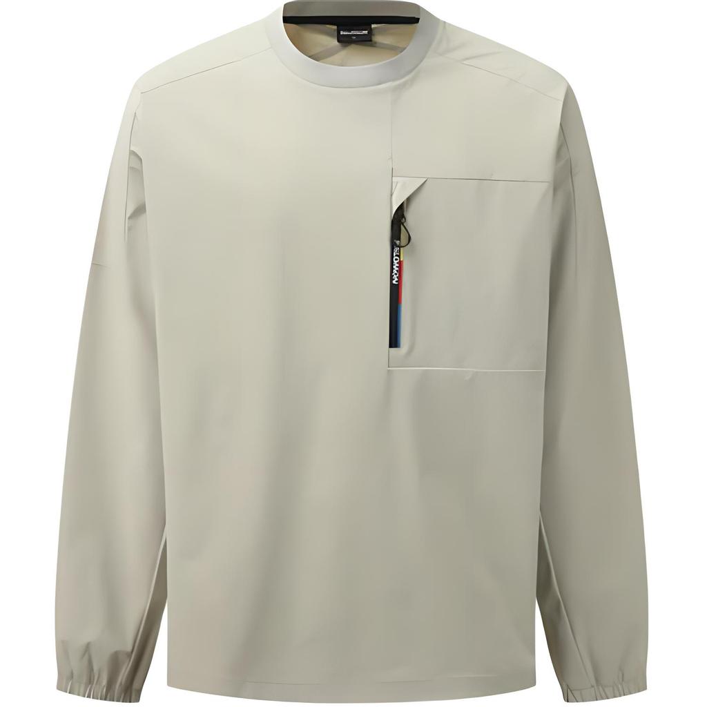 Salomon Slate Series Round Neck Logo Loose Long Sleeve T-Shirt Men T-Shirts Beige C28138