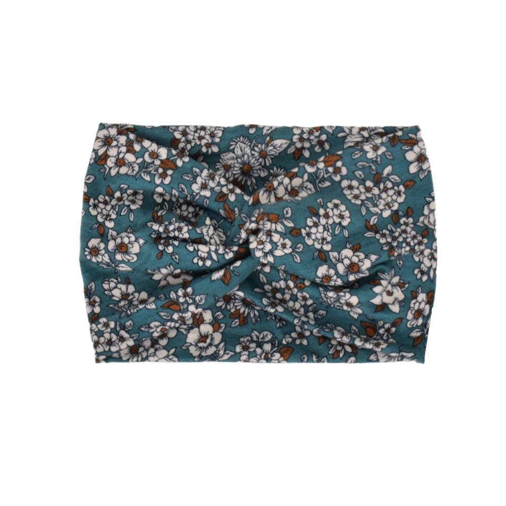 Faixa de cabeça elástica de ioga boêmia europeia e americana – acessório esportivo de cabelo com estampa cruzada de aba larga para mulheres