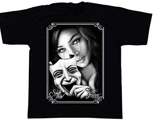 Smile Now Cry Later Mens Heavyweight T-Shirt Print On Shaka Wear Tee Unisex T-Shirt S