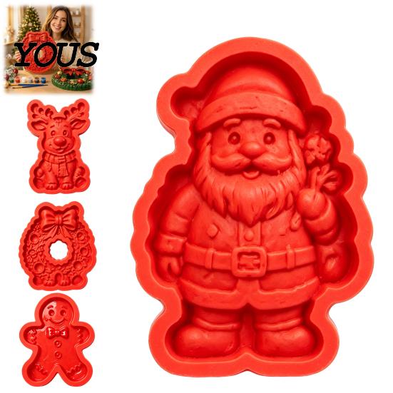 Resin Art Supplies for Beginners Christmas Stepping Stone Mold, Silicone Tree Santa Wreath Gingerbread Man Design, Handmade Gift Creation Tool
