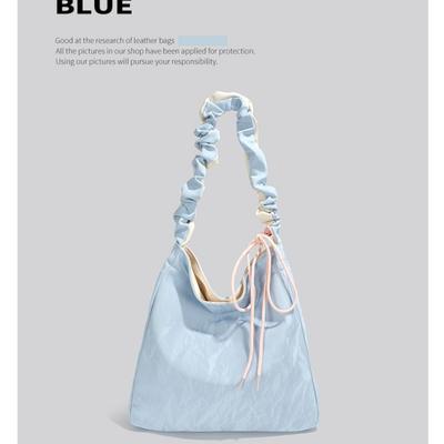 Large-capacity Tote Bag Single-shoulder Bag for Classes Pleated Underarm Bag Versatile Crossbody Bag