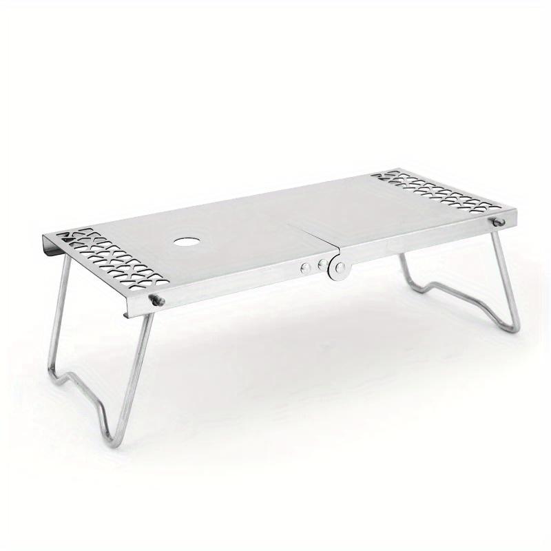 1PC Outdoor Camping Stainless Steel Folding Table Camping Barbecue Portable Multi Functional Tea Table
