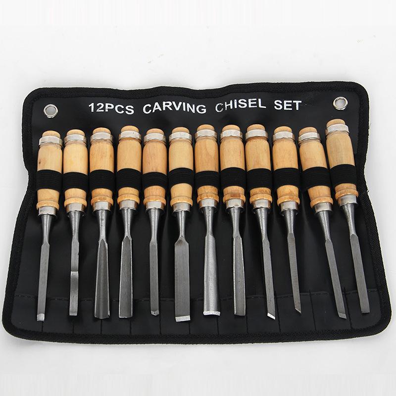 12-Piece Woodworking and Carving Knife & Chisel Set