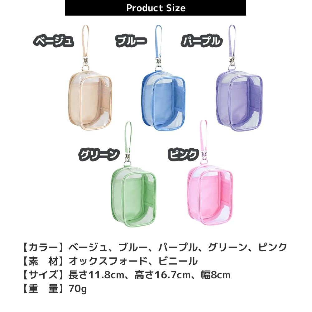 FUPUTWO Plyschpåse, Dam, Genomskinlig Ita Bag, Oshikatsu Gosedjur, Landmina (Rosa)