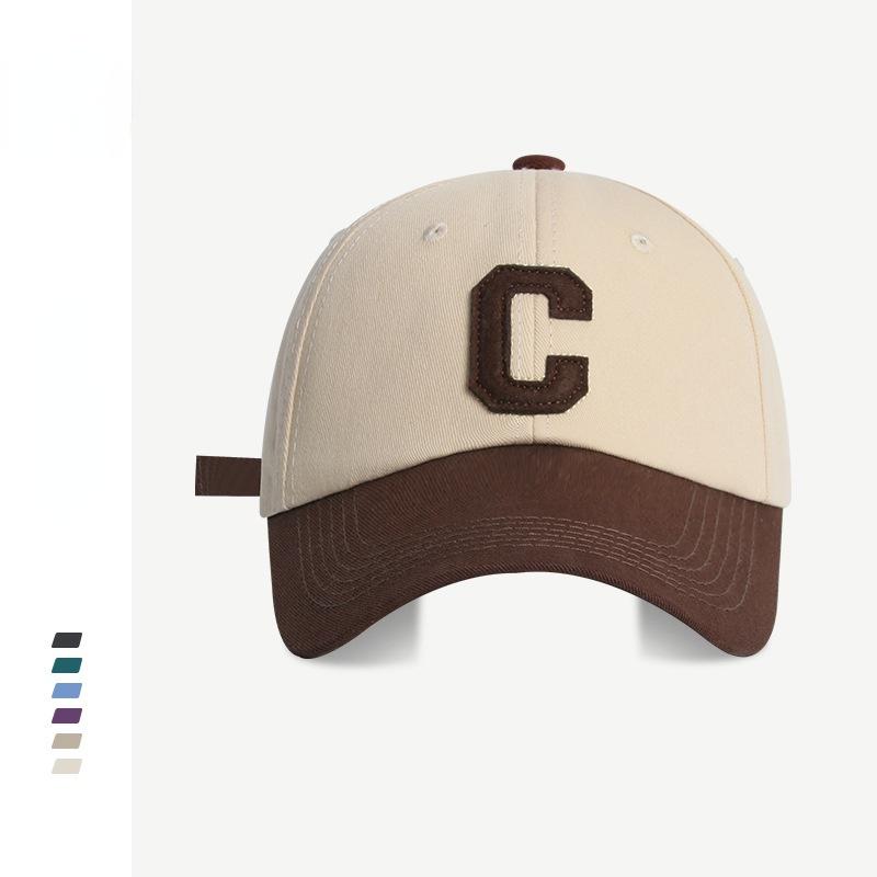 Women and Men Fashion Letter C Patch Baseball Cap Hat,Color Block Summer Sun Visor Design,For Daily Casual Wear & Sun Protection