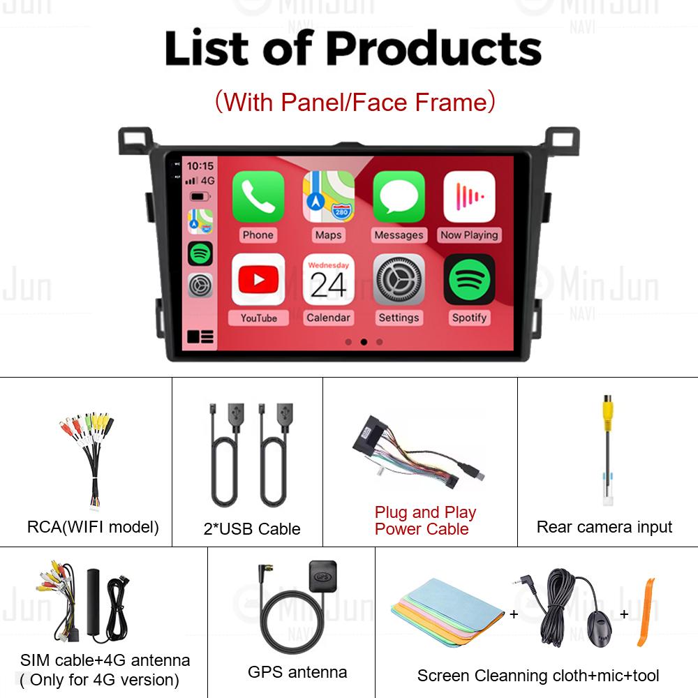 For Toyota RAV4 Rav 4 RHD 2013 2014 2015 2016 2017 2018 2019 Android 14 Car Radio Carplay Auto Multimedia  Video Player GPS