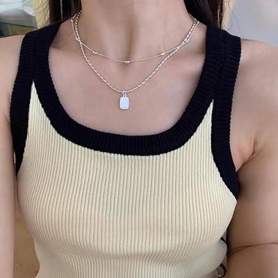 2023 Silberne Schlüsselbeinkette mit Reisperlen: Schlichter, stapelbarer Frühlings- und Sommerschmuck für Damen