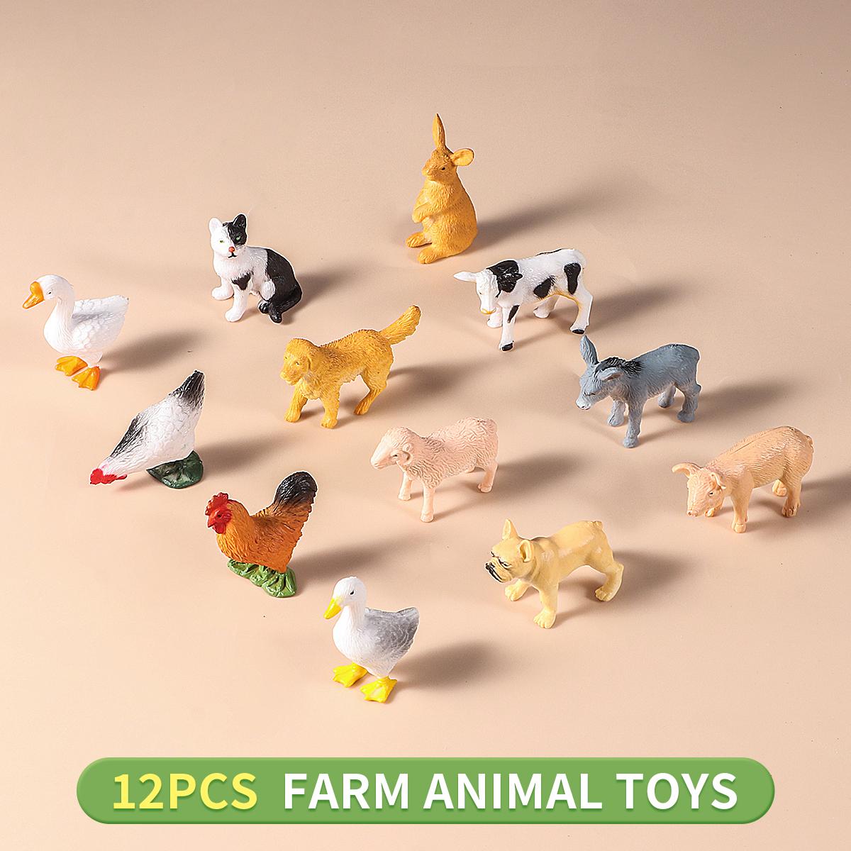 Маленькая ферма Модель дикого животного Лев Тигр Овца Свинья Собака Фигурки ПВХ Милый миниатюрный игровой набор Обучение Детские игрушки Подарок