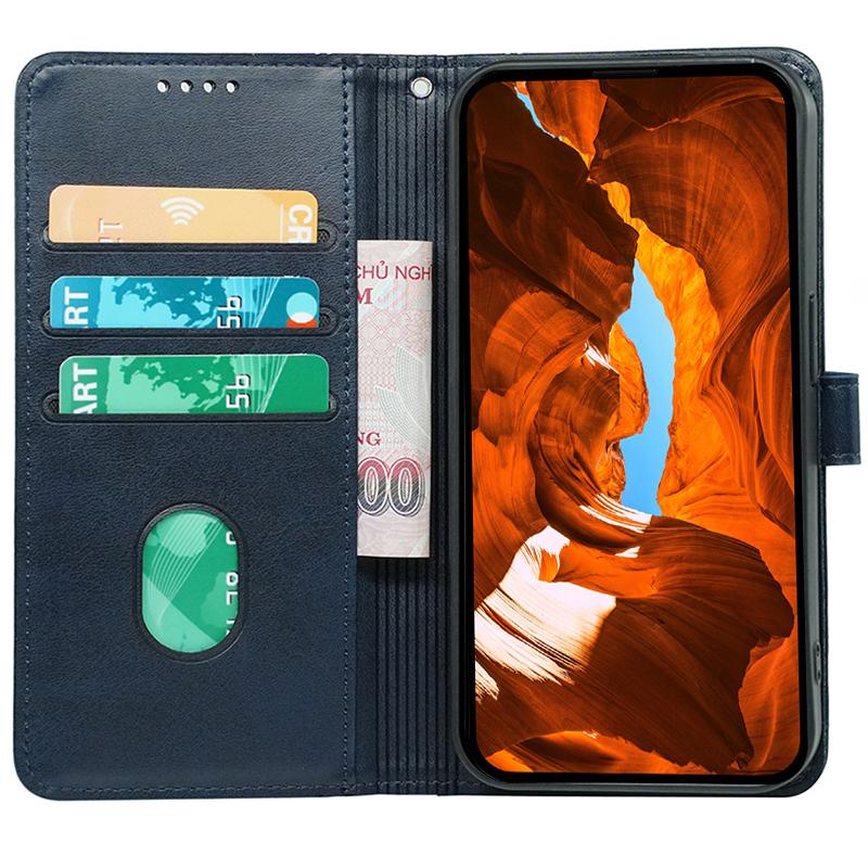 

For Samsung Galaxy A14 5G/A14 4G Case Anti-Drop PU Leather Phone Cover Blue