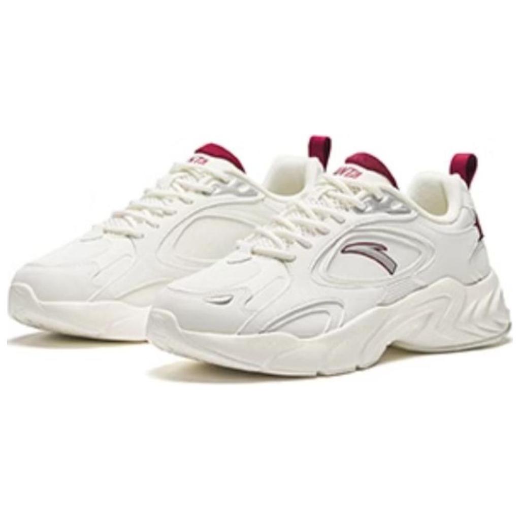 New Anta Wear-Resistant Balance Low-Top Chunky Sneakers Men's White Red 112438813-1