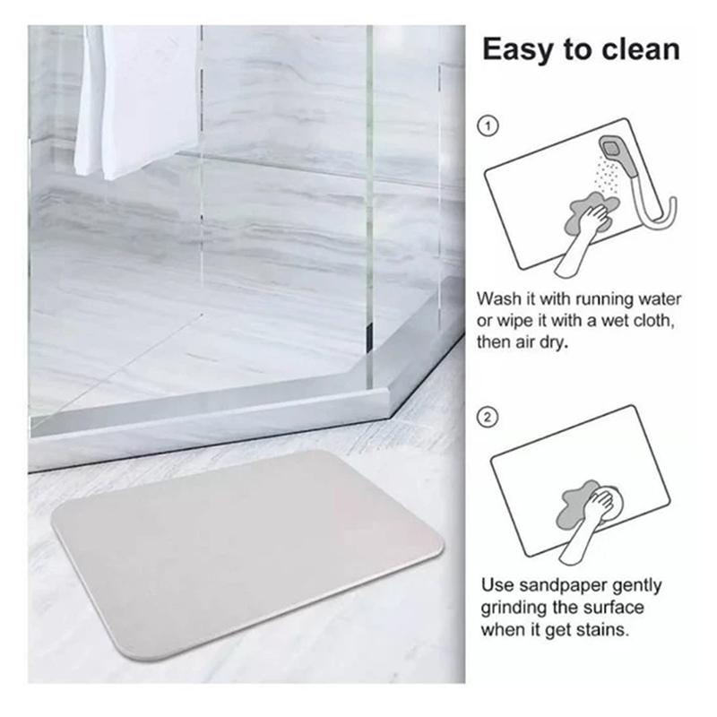 Diatomitová podložka do koupelny Protiskluzová Absorpční Rychleschnoucí podložka z křemeliny