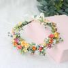Rose Floral Floral Crown Headband Ribbon Floral Wreath Headband Flower Crown  Bridal Wedding