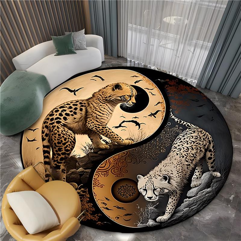 Mysterious Yin-yang Tiger Dragon Rugs Carpet for Living Room Retro Bedroom Large Area Anti-slip Floor Mat Indoor Entry Doormat