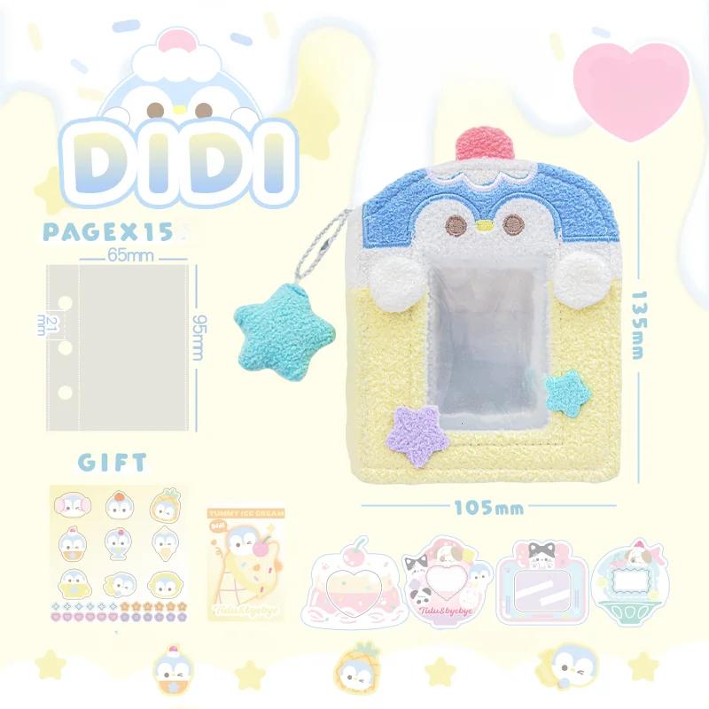Kawaii Welpen Katze Plüsch Mini Album 3 Zoll Kpop Fotokarten Binder Buch Flauschig Weich Idol Karten Sammelalbum für Mädchen Geschenke Neu