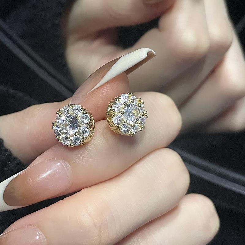 

Full Diamond Zircon Earrings Temperament Women S Stud Earrings Simple And Fashionable 2022 Trendy Earrings