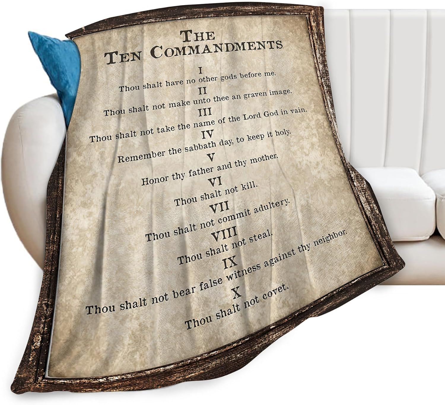 Christian Bible Blanket 10 Commandments Throw Blanket Christian Gifts and Decor Religious Bible Verse Blanket for Women Men Girl 75X95CM