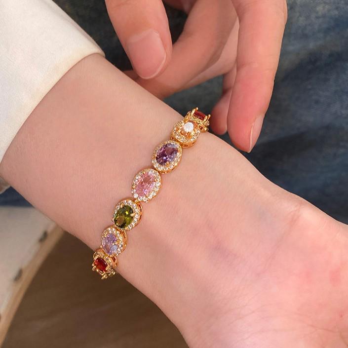 Zircon Oval Buckle Bracelet - Exquisite Niche Design, Light Luxury Jewelry