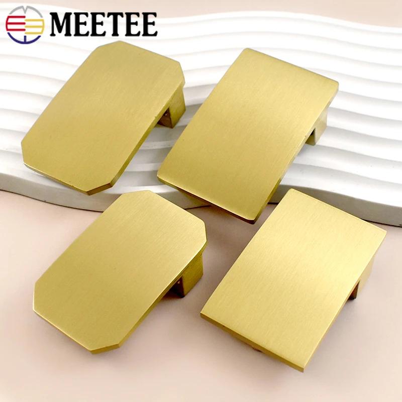 Meetee 35/40mm Mosiężna Klamra do Paska Gładki Klips Końcowy do Paska Zamiennik Głowy Paska Akcesoria Sprzętowe do Odzieży DIY