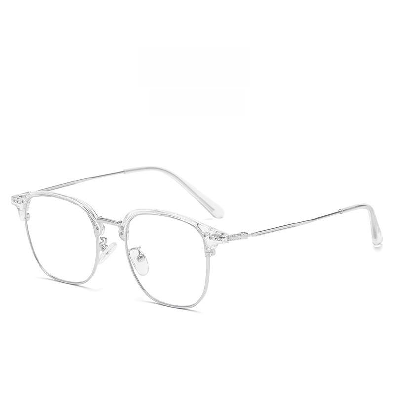 Retro Square Eyeglass Frame For Women With Blue Light Blocking Resin Material Stylish Design For Office Use