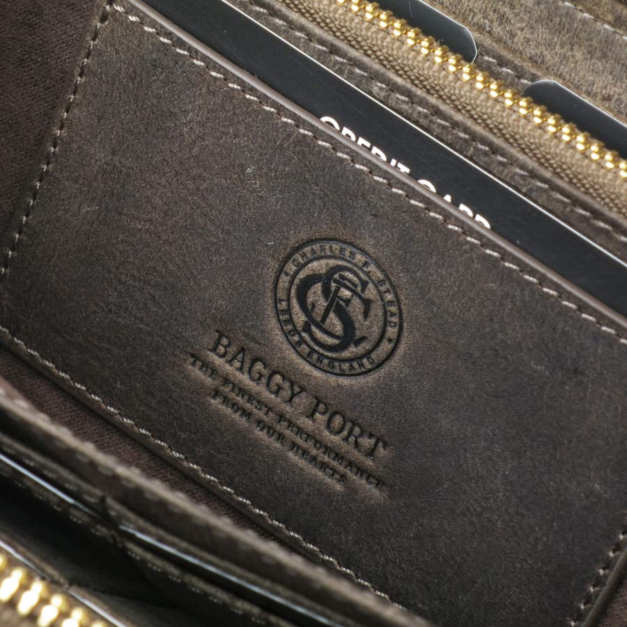 Baggy Port Long Wallet, Kudu Leather, Unisex, Round Zipper, ZKM-900 (Gray)