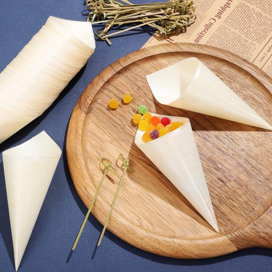 100 Stück Dessertkegel in Lebensmittelqualität, Einweg, auslaufsicher, hitzebeständig, BPA-frei, Charcuterie-Kegel, kleine Dessertkegel, Küchenbedarf