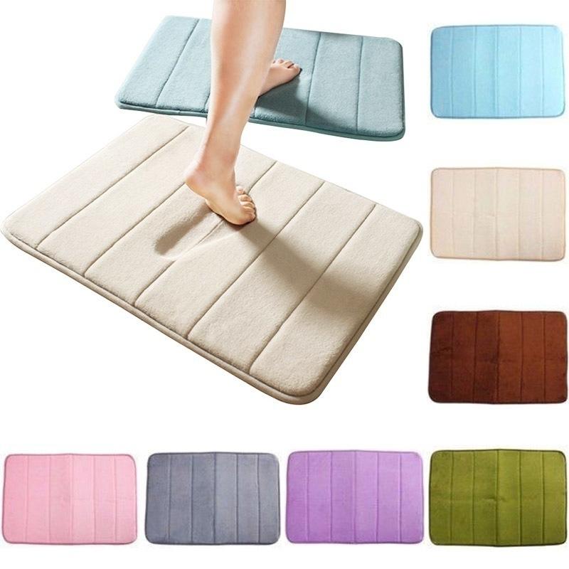 1PC New Thickening Non Slip Carpet Bath Mat Bathroom Coral Velvet Memory Foam Doormat Rug Water Abso