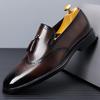 Men's Genuine Leather Brogue Slip-On Formal Shoes