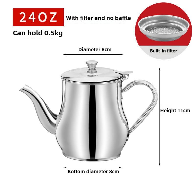 Household Stainless Steel Oil Pot with Filter Oil Filter Pot Stainless Steel Cooking Oil Storage Pot Kitchen Condiment Bottle