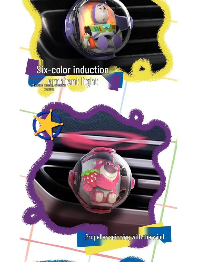 Strawberry Bear & Friends Air Freshener: Three-Eyed Monster, Stitch, Pooh, Buzz Lightyear, Airplane, Car Edition