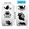 500Pcs/Roll Q Naughty Black Cats Kids Rewards Stickers - DIY Scrapbooks Album Decor Sealing Label Decals