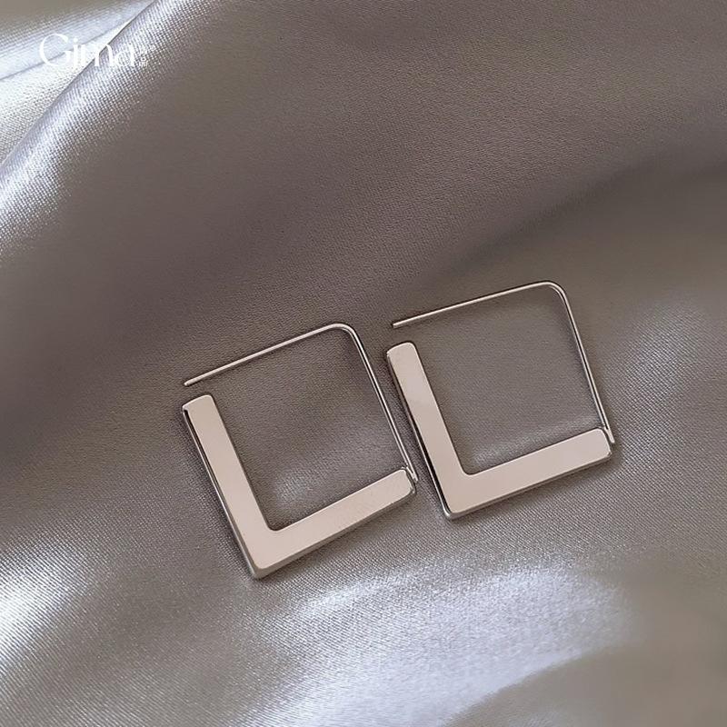 Europa und die Vereinigten Staaten übertriebene geometrische quadratische Ohrringe Modetrend kalter Wind Ohrhaken einfache Ohrringe Großhandel