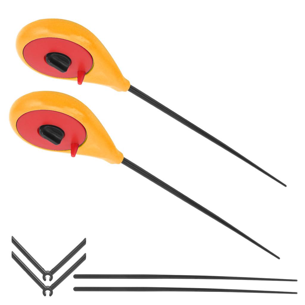 2 Σετ Χειμερινό Φορητό Μίνι Καλάμι Ψαρέματος Πάγου Απλή Συσκευή Καλαμιού Ψαρέματος Σετ Αξεσουάρ Κίτρινο