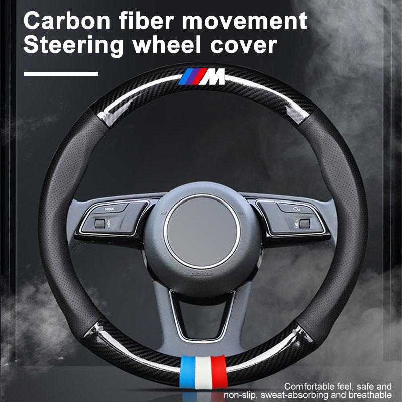 Car Steering Wheel Cover Breathable Anti Slip PU Leather Steering Cover For BMW M E34 E36 E60 E90 E46 E70 F20 F30 X5 X6 X1 M3 M5 M6 E71 F01 F02 F87