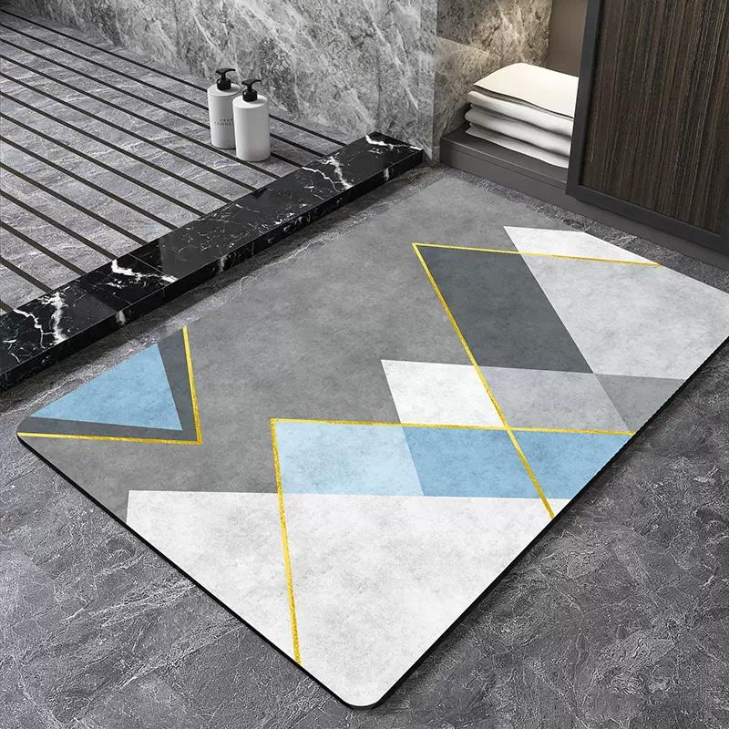 Luxury Nordic Bath Mat Super Absorbent Bathroom Mats Anti Slip Quick Dry Foot Floor Mat Shower Toilet Rug Doormat Carpet