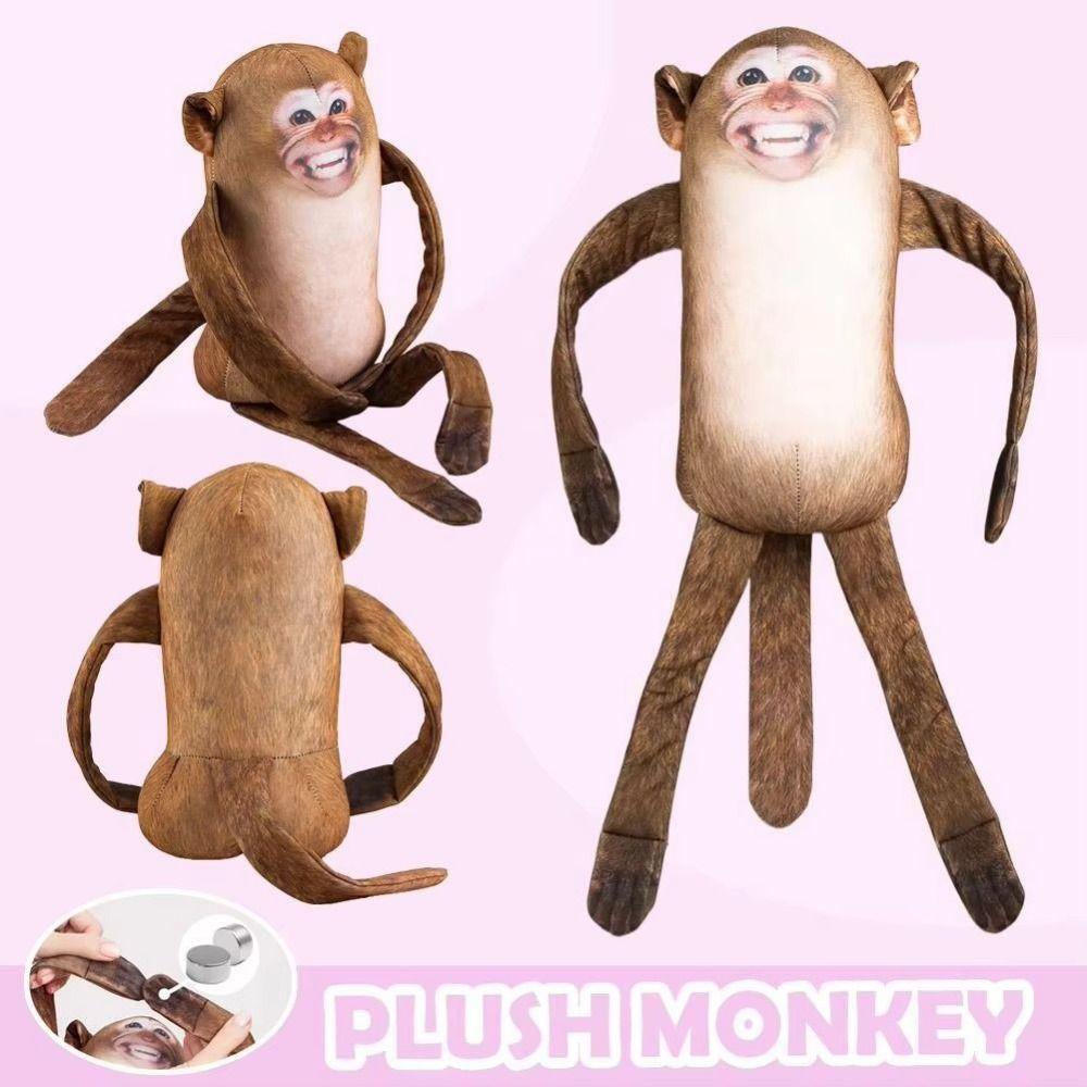 Sleeping Monkey Plush Dolls Stuffed Animal Monkey Stuffed Toys Monkey Plush Toys  Bag Accessories