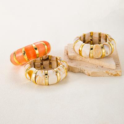 Smudged Acrylic Elastic Rope Bracelet Retro Fashion Temperament Bracelet Light Luxury High-End Bracelet