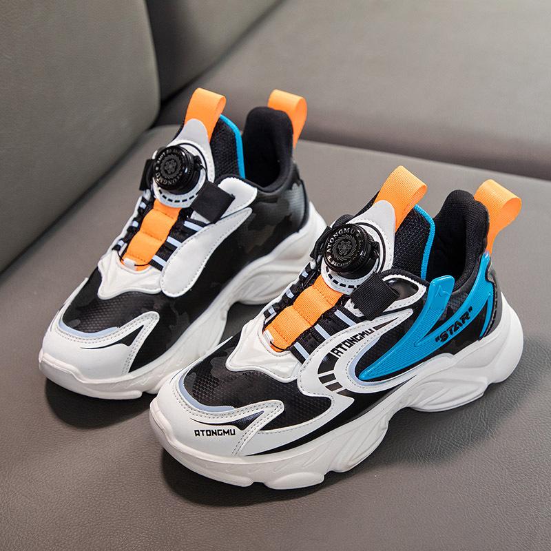 2025 Spring and Summer Children's Sports Shoes Breathable Mesh Girls Shoes Medium Older Boys Shoes Soft Sole Casual Dad Shoes