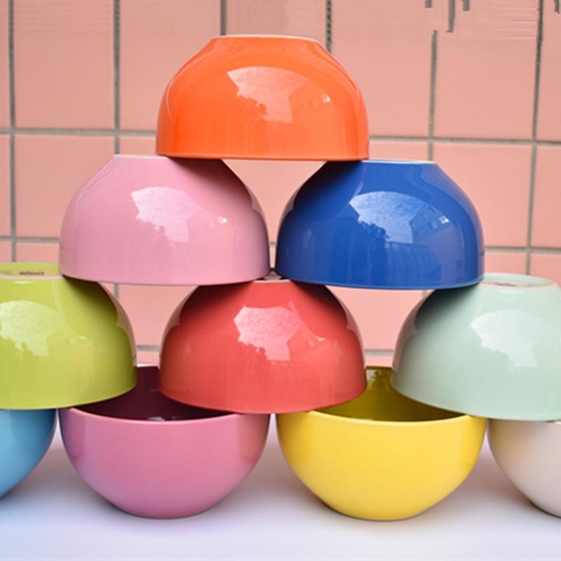Colorful Large Ceramic Children's Bowl - Creative Underglaze Design for Rice or Porridge