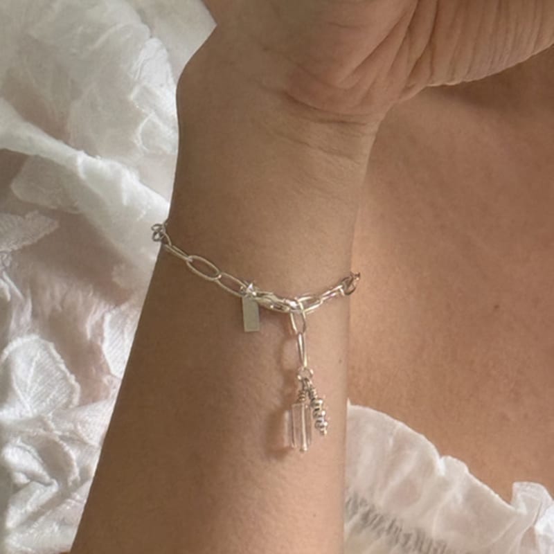 Melliv Silver Gemstone Chain Bracelet_mvb13