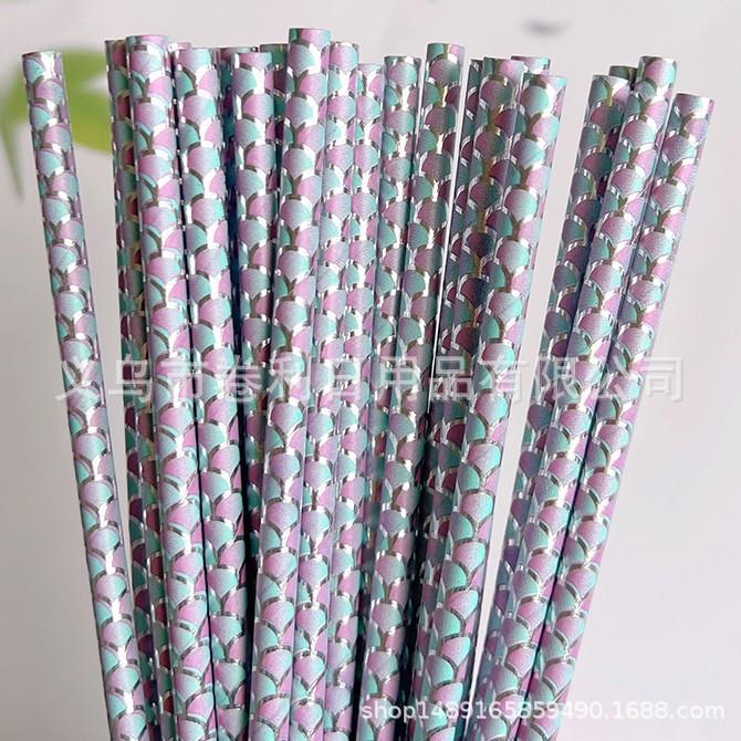 Fish Scale Theme Party Supplies Decoration Birthday Tableware Fish Tail Arrangement Flag Paper Towels Paper Cups Tablecloth Paper Plate Modeling