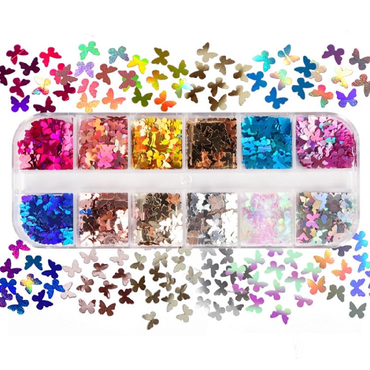 Holographic Glitter Flakes for Butterfly Sequins Manicure Paillettes Nail Art De 1