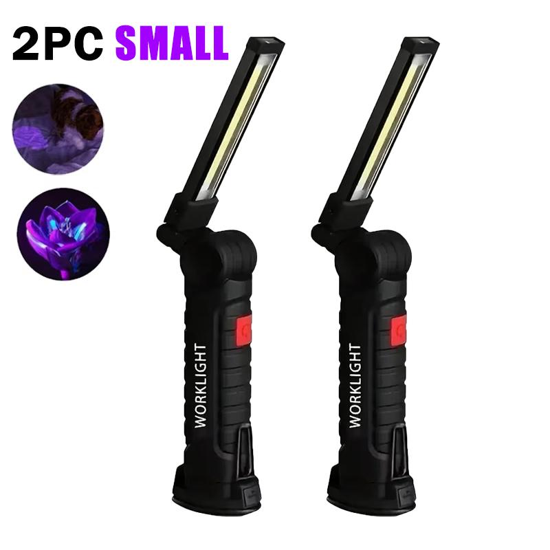 395nm LED UV Flashlight USB Rechargeable Foldable Lamp with Magnet Hook UV Light Ultraviolet for Pet Urine Detector Resin Curing