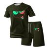 Herren Plus Size Lockere Passform Kurzarm T-Shirt und Shorts Set Lässiges Zweiteiliges Outfit mit Aufdruck Bequeme Passform