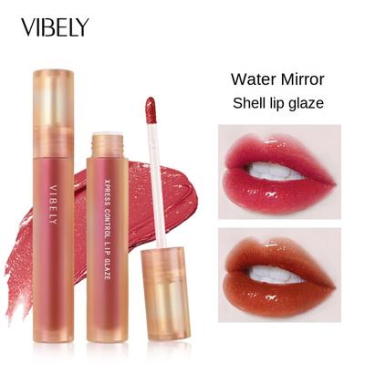 VIBELY Shell Mirror Water Light Lip Glaze Moisturizing Not Dipped Cup Without Coloring Glass Lip Glaze