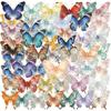 50 Pieces of Gemstone Butterfly Gold-stamped PET Sticker Handbook Materials