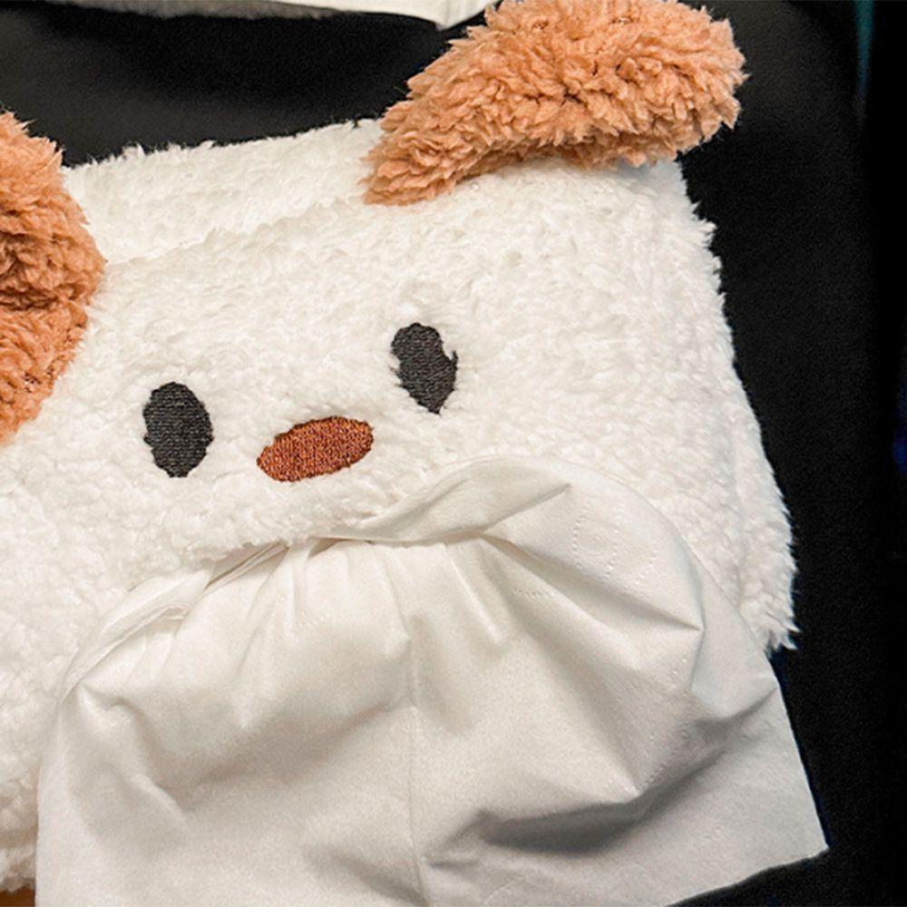Cartoon Car Tissue Box Plush Car Interior Decoration Supplies Puppy Hanging Tissue Bag  Seat Back