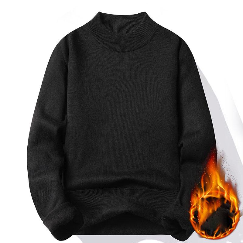Men's Knitwear Sweater New Autumn/Winter Mock Neck Sweatshirts Solid Color Pullovers Man Brand Casual Mens Clothing