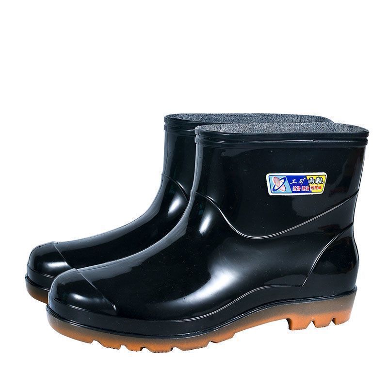 

Модные новые нескользящие и водонепроницаемые короткие резиновые сапоги на платформе, бахилы, утепленные резиновые сапоги, мужские 39